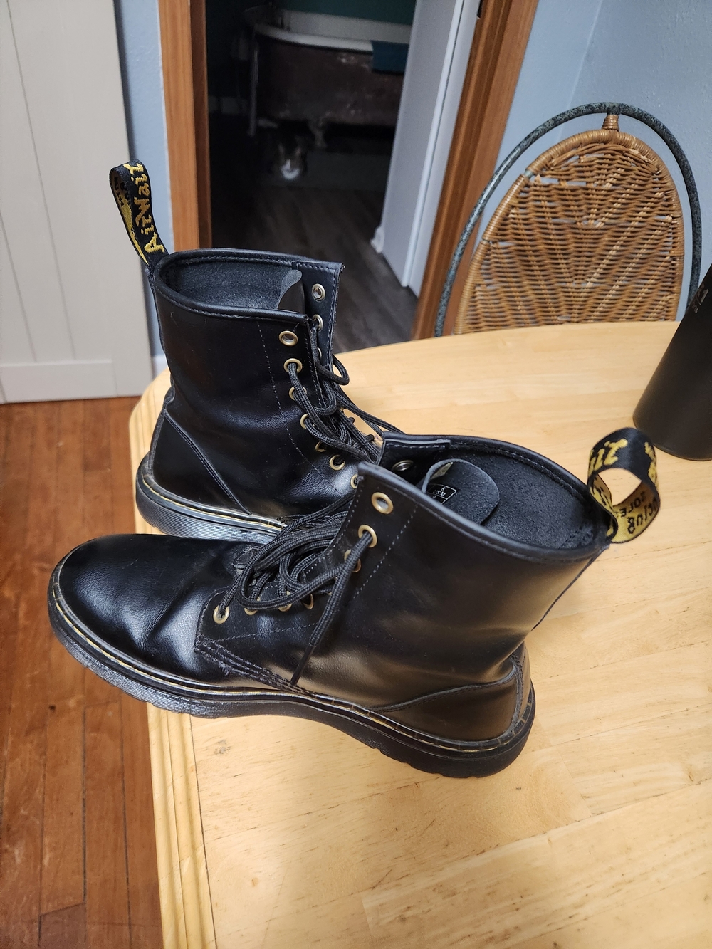 Doc Martens Black Leather Lace-Up Boots
